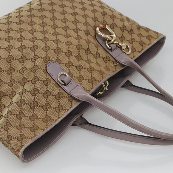 GUCCI GG Canvas Tote Bag Beige Gold - Picture 6 of 16